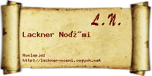Lackner Noémi névjegykártya