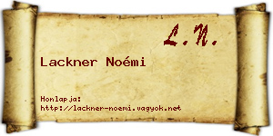 Lackner Noémi névjegykártya